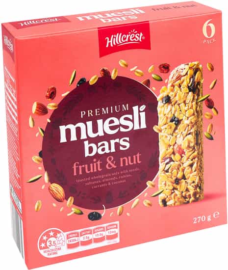 Hillcrest Fruit & Nut Premium Muesli Bar (270 g 6 pks)