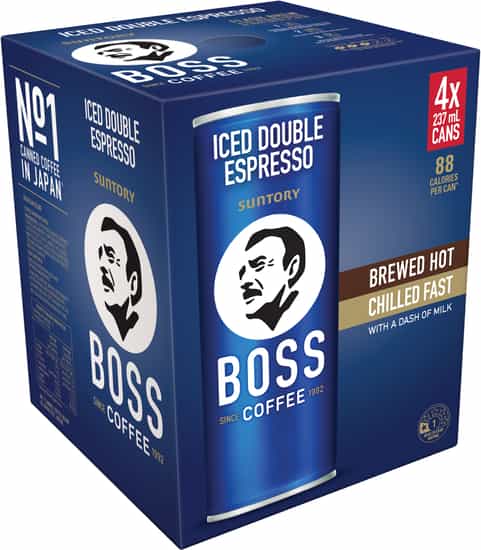 Boss Coffee Iced Double Espresso Cans (237 ml 4 pks)