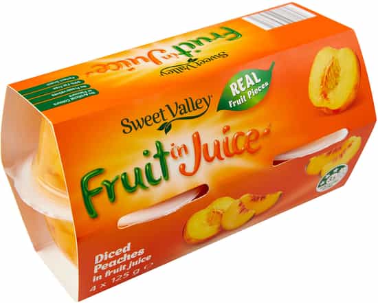 Sweet Valley Diced Peaches in Juice (125 g 4 pks)
