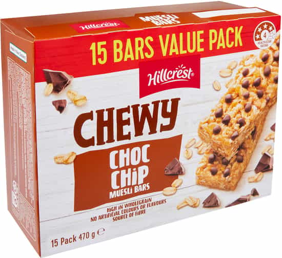 Hillcrest Chewy Choc Chip Muesli Bars (470 g 15 pks)