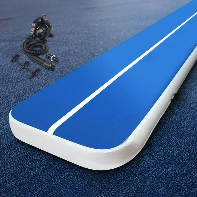 Everfit 4x1M Air Track Mat 20CM with Pump Gymnastics Blue