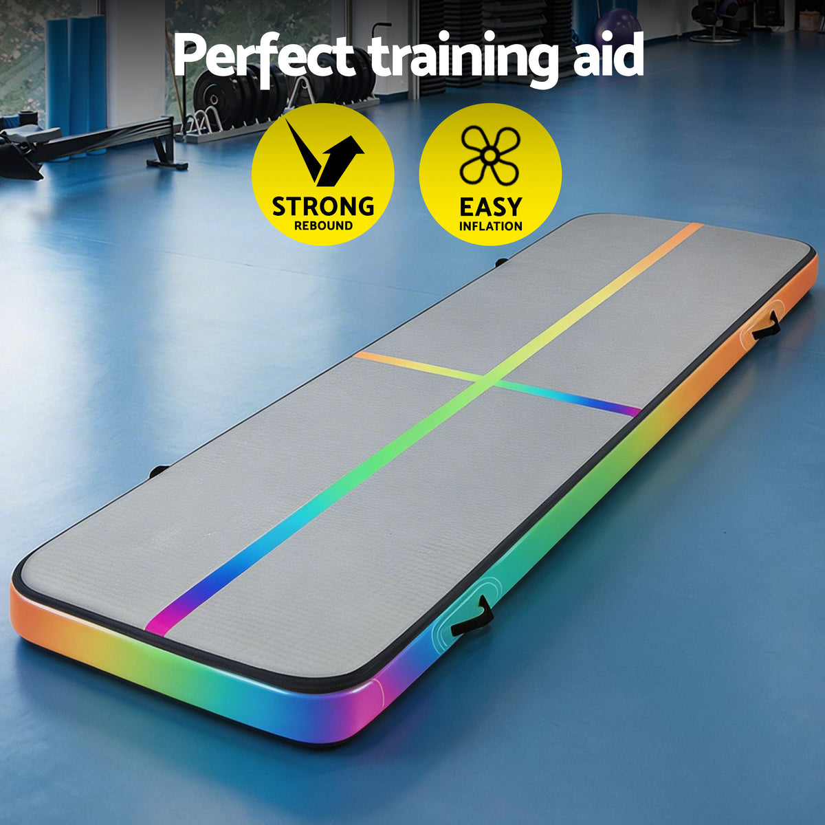Everfit 4M Air Track Gymnastics Tumbling Exercise Mat W/ Pump Inflatable Colored