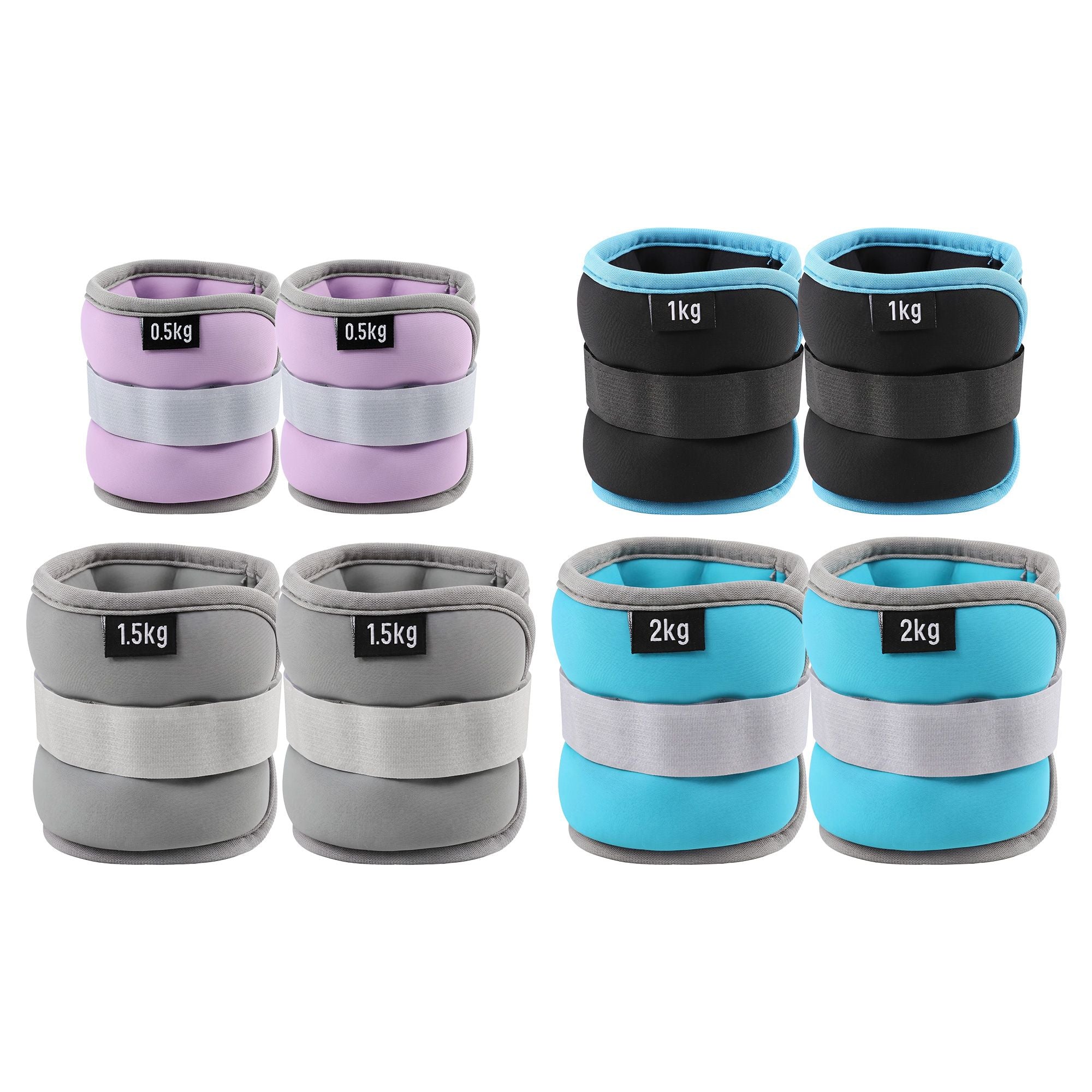 Everfit Ankle Wrist Weights for Women & Men, 4 Colors Set with 1 2 - AW-A-10-MC