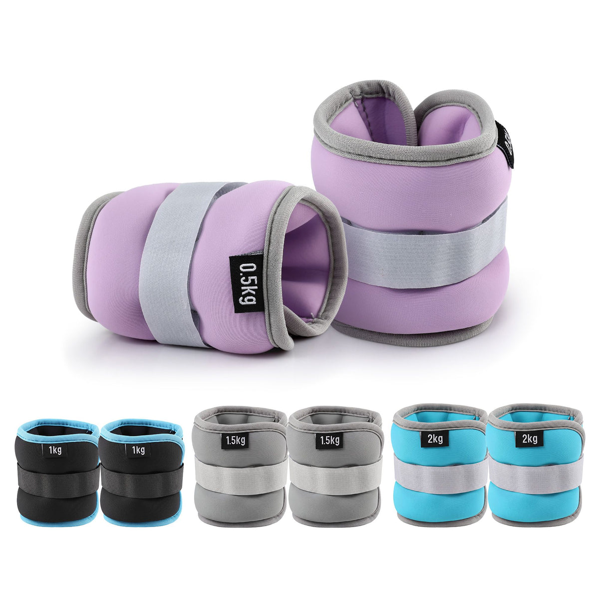 Everfit Ankle Wrist Weights for Women & Men, 4 Colors Set with 1 2 - AW-A-10-MC