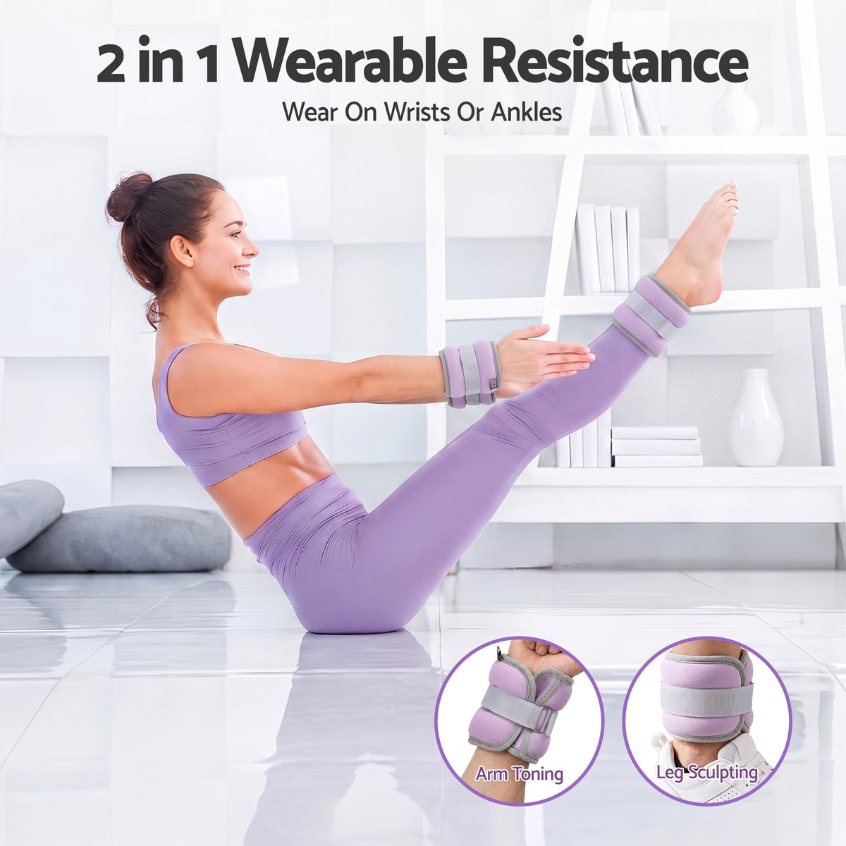 Everfit Ankle Wrist Weights for Women & Men, 4 Colors Set with 1 2 - AW-A-10-MC