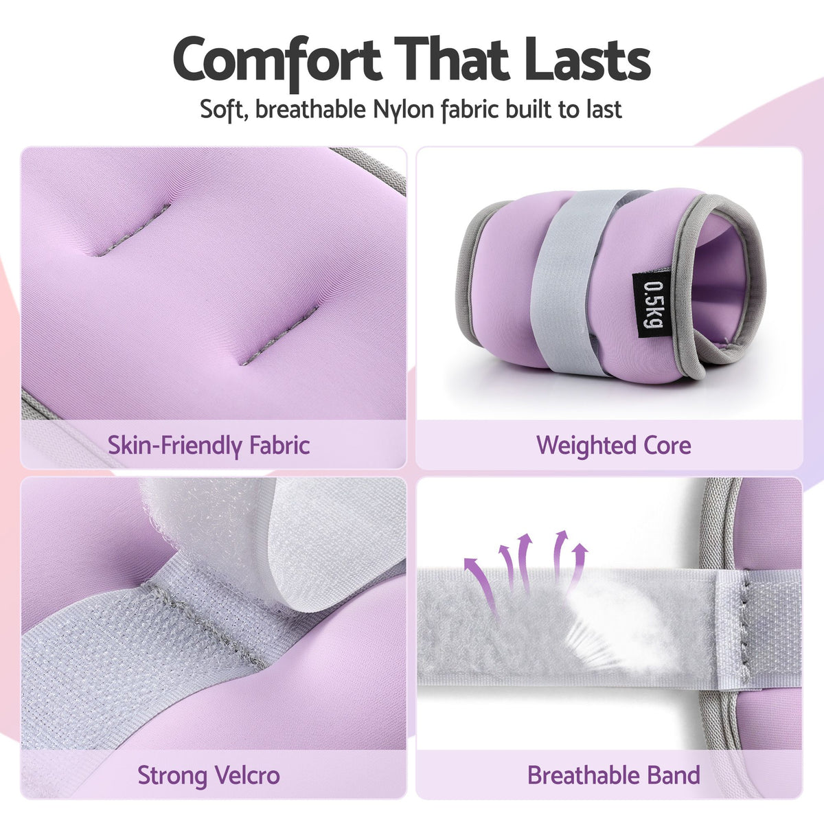 Everfit Ankle Wrist Weights for Women & Men, 4 Colors Set with 1 2 - AW-A-10-MC