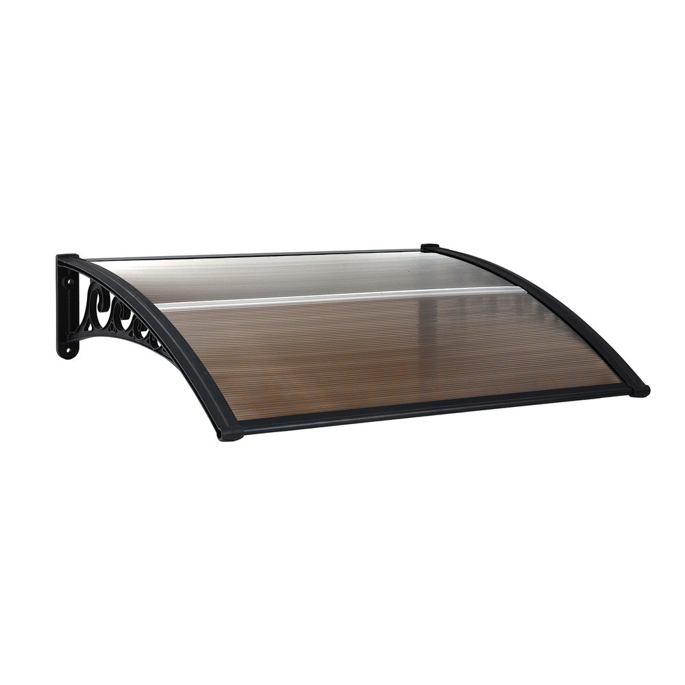 Instahut Window Door Awning 0.8mx1m Brown