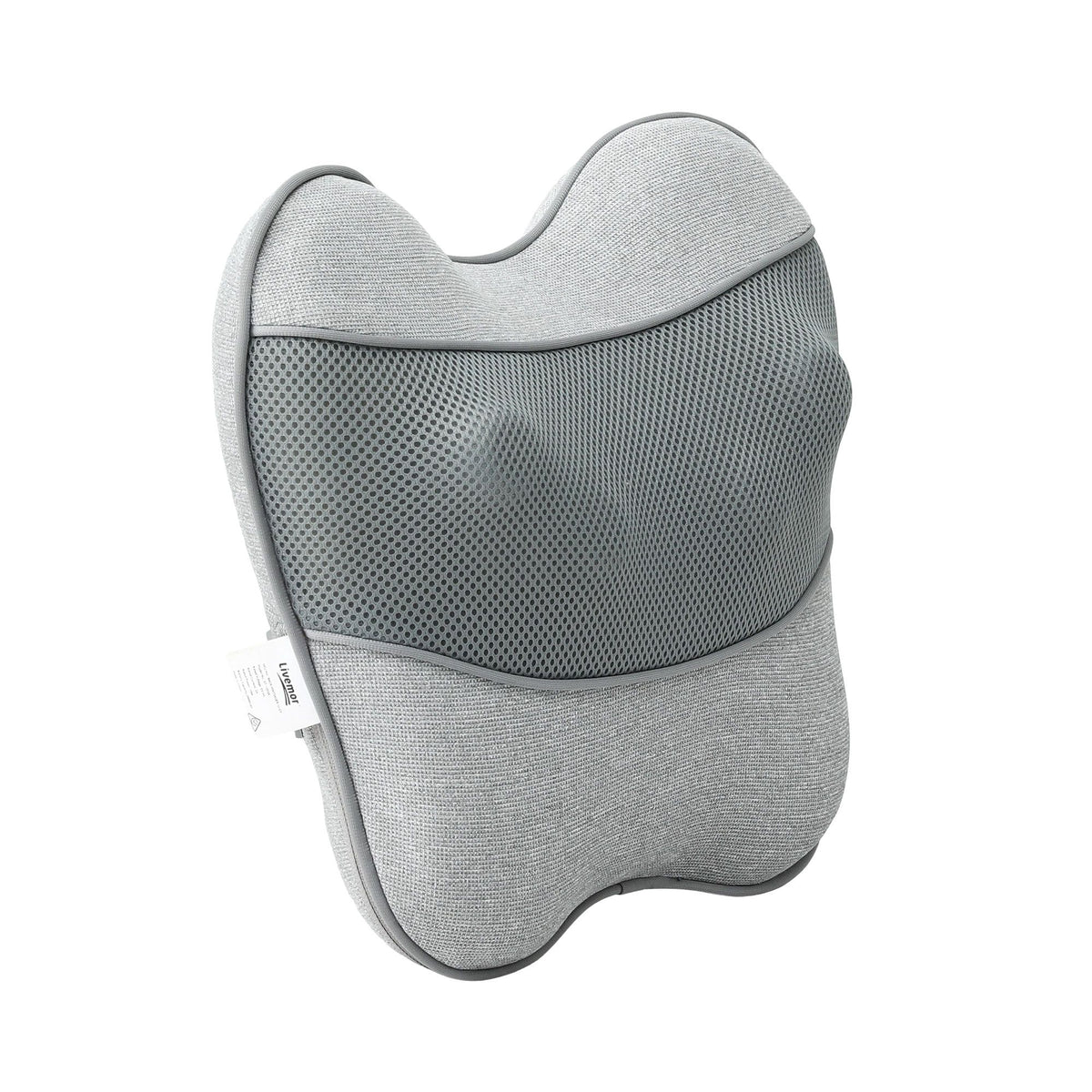 Livemor Back Massager with Heat, USB Neck and Shoulder Massage Pillow, 3-Speed Ergonomic Lumbar Support Cushion for Office Chair, Portable Muscle Relief for Back, Thigh & Calf, Grey