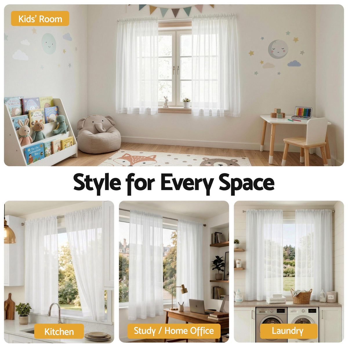 Artiss Blockout Curtains 2X 132x160cm Light Filtering Window Drapes Rod Pocket