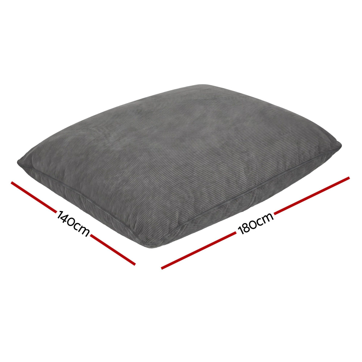 Artiss 3 in 1 Bean Bag Chair Cover (No Filler) Convertible Bean Bag for Adults, Corduroy Stuffed Animal Storage Bean Bag Cover Washable for Living Room Bedroom, Grey