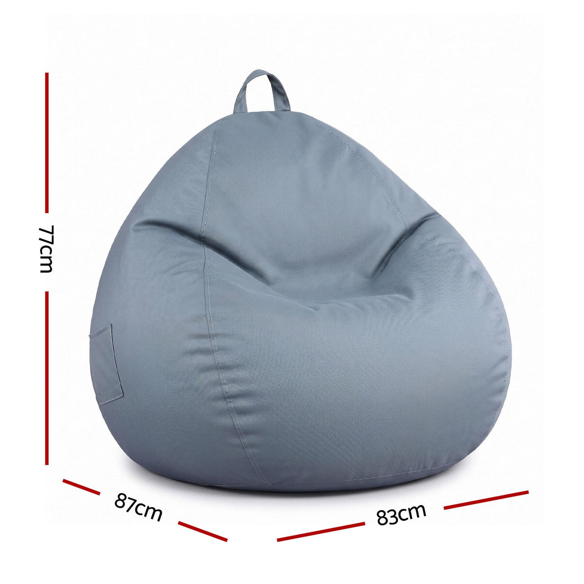 Artiss Outdoor Bean Bag Chair Cover (No Filler) Splash-Proof Beanbag Sofacover for Adults Teens Kids Stuffable Bean Bag Cover for Patio Poolside Relaxing, Grey