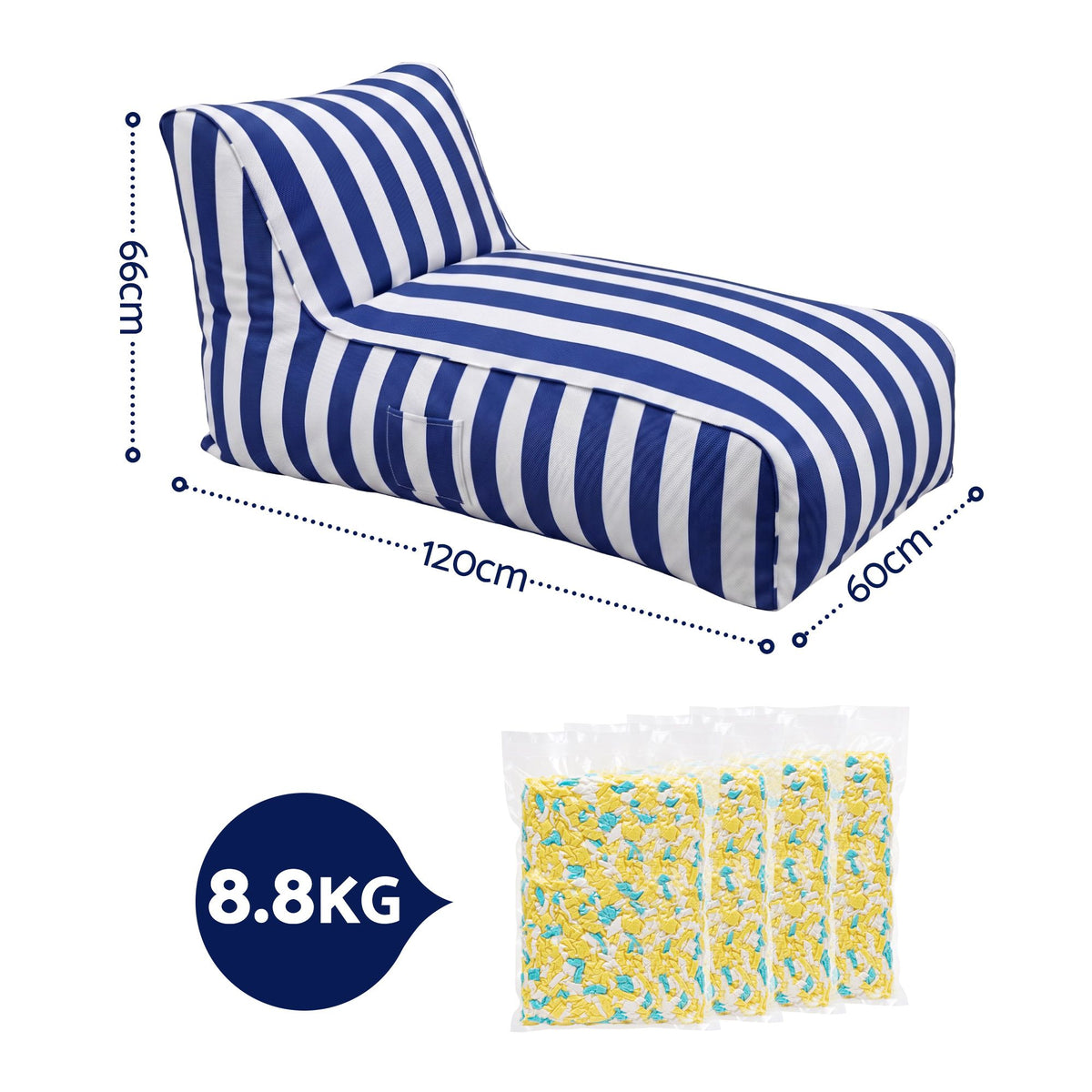 Artiss Outdoor Bean Bag Chair Splash-Proof Washable Blue - 600200