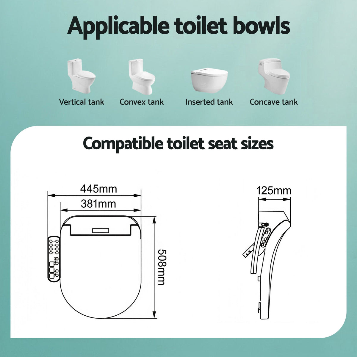 Cefito Smart Electric Bidet Toilet Seat LED Display Heated Dryer WaterMark