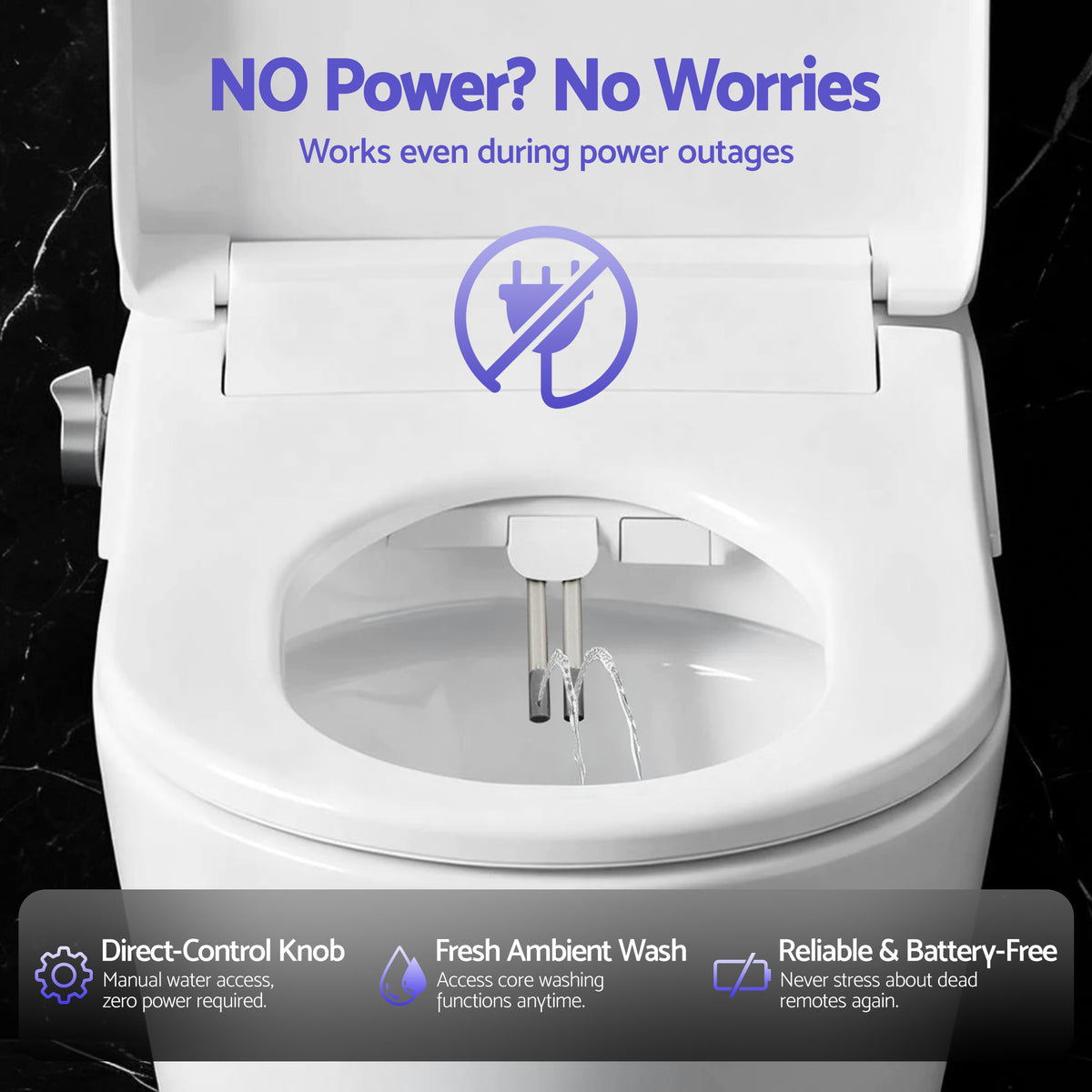 Cefito Electric Bidet Toilet Seat Washing Without Power Heated D-Shape Air Dryer