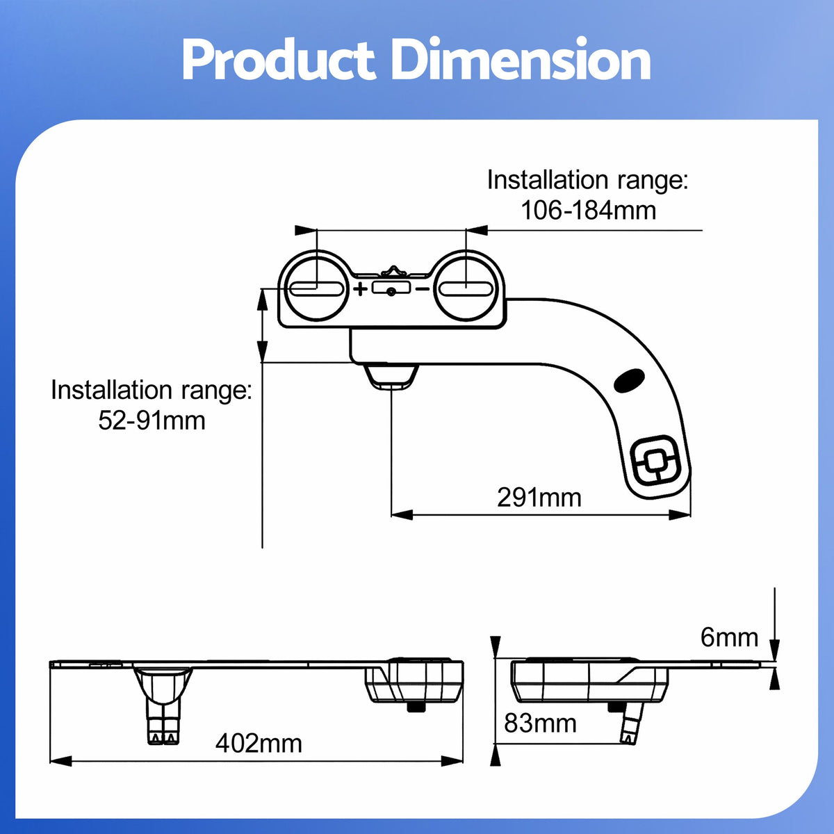 Cefito Ultra-Slim Bidet Attachment Detachable Bidet with Self-Cleaning Dual Nozzle Non-Electric Adjustable Water Pressure, Cold Water Toilet Bide