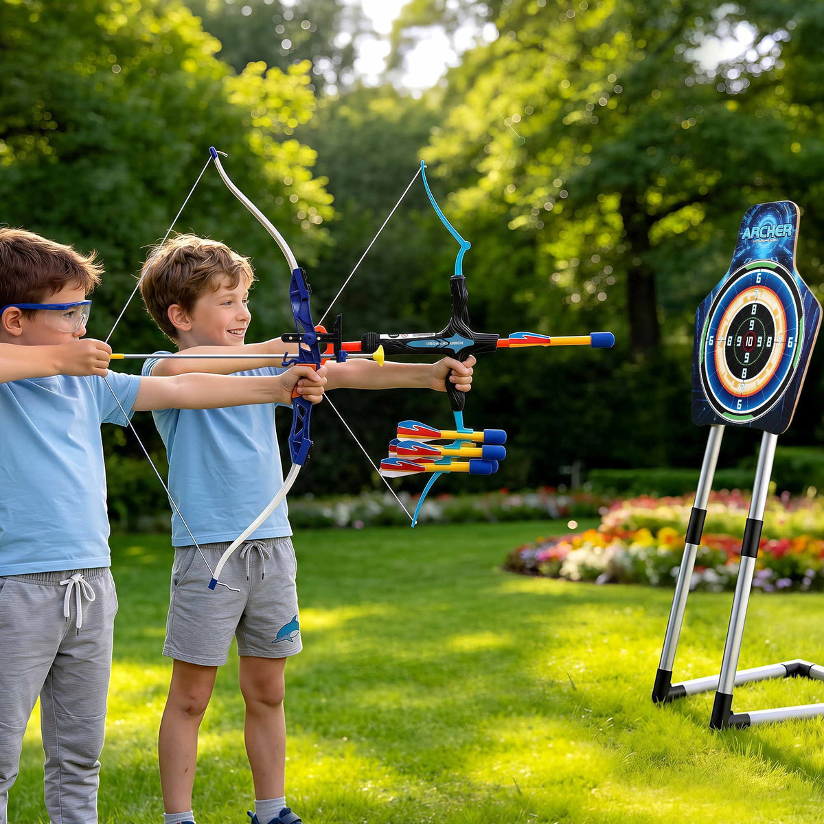 Keezi Kids Bow and Arrow Set Toy Archery Standing Target Suction Cup Arrows