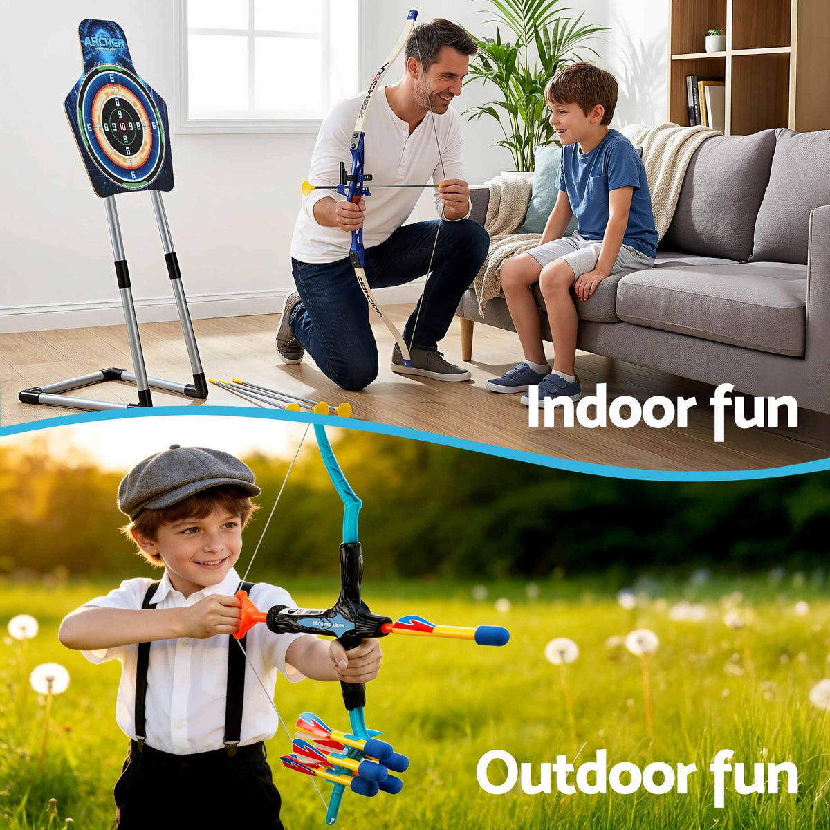 Keezi Kids Bow and Arrow Set Toy Archery Standing Target Suction Cup Arrows