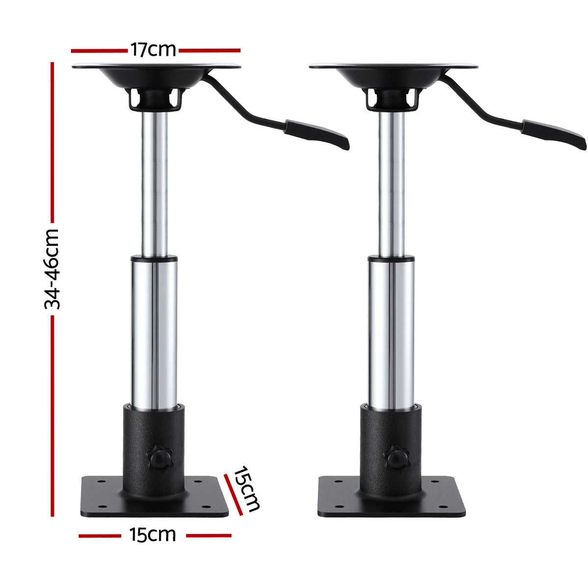 Seamanship Boat Seat Pedestal 34–46cm Adjustable Gas - BS-PED-GL-3446-BKX2