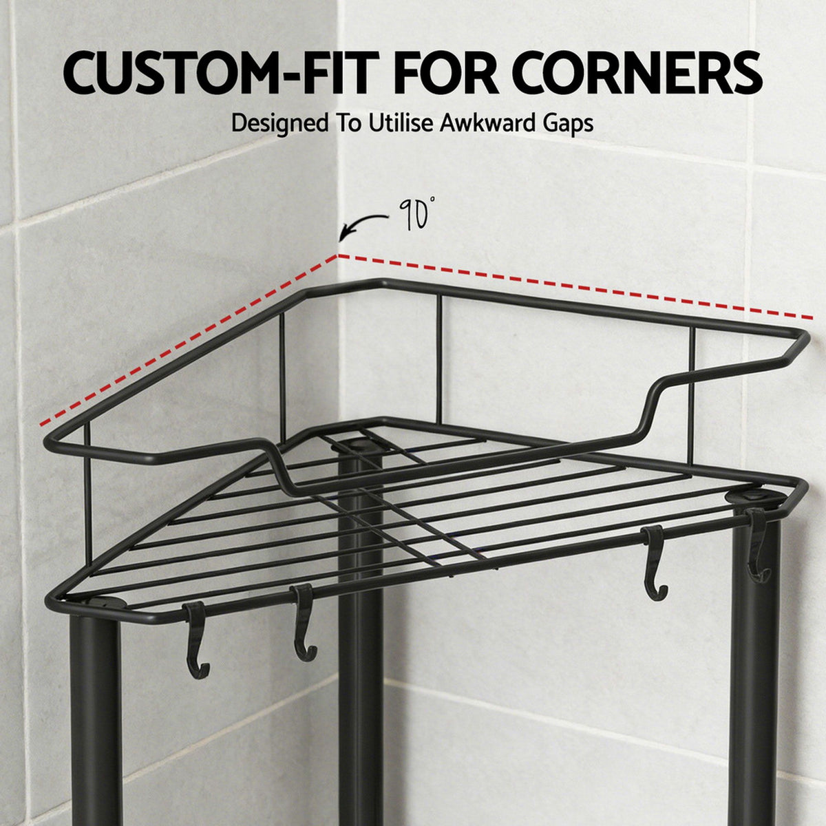 Artiss 2x Floor Standing Shower Caddy 4 Tier Rustproof Bathroom Storage
