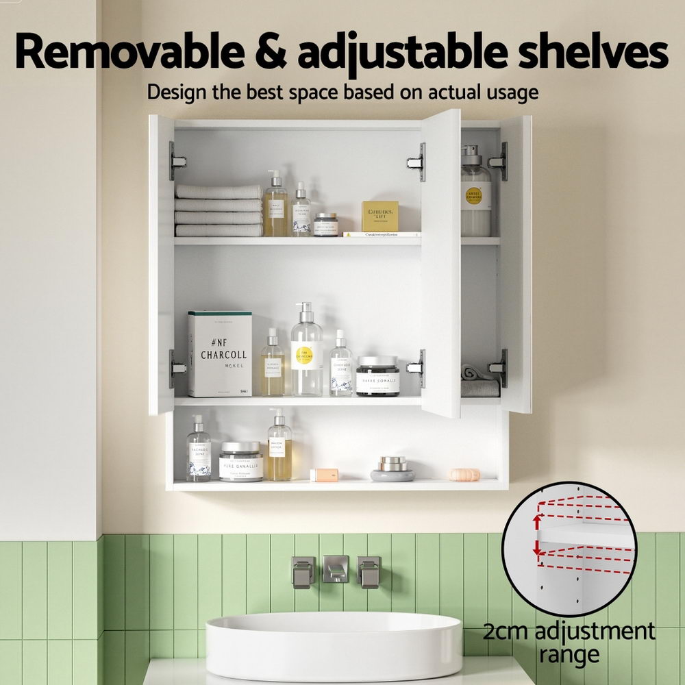 Cefito Bathroom Mirror Cabinet Medicine Adjustable Shelves Wall Hung 70 - 347801