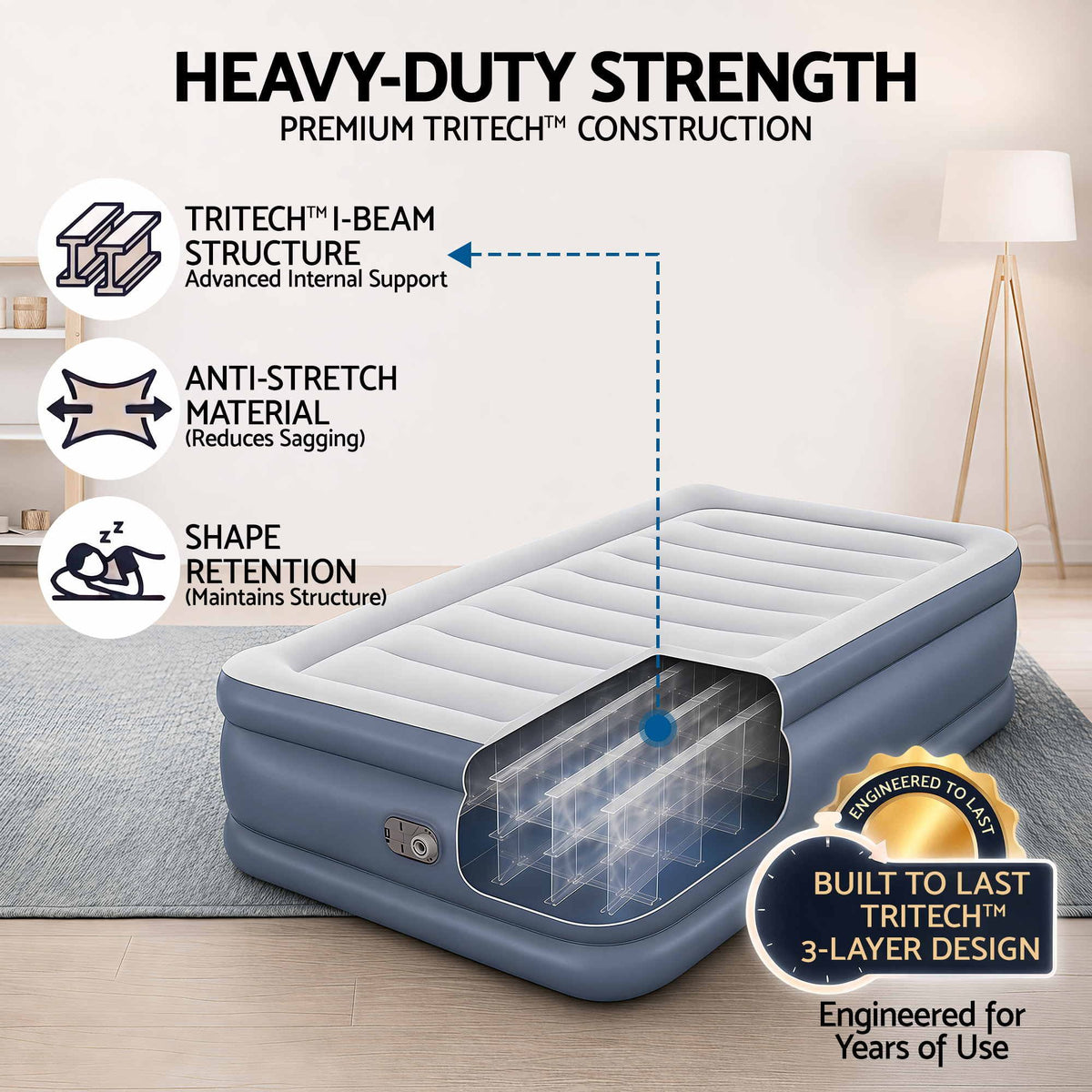 Bestway Mattress Air Bed Single Size 51CM Inflatable Camping Beds Home Outdoor