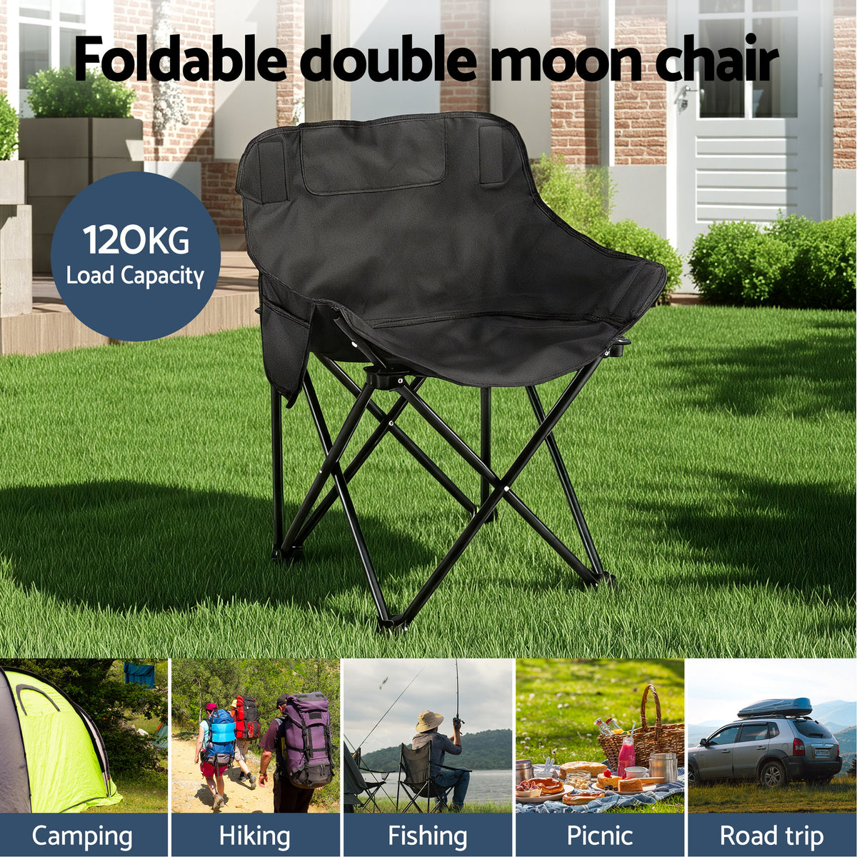 Weisshorn 3pc Camping Table Chair Set Outdoor Folding Aluminium Portable Picnic