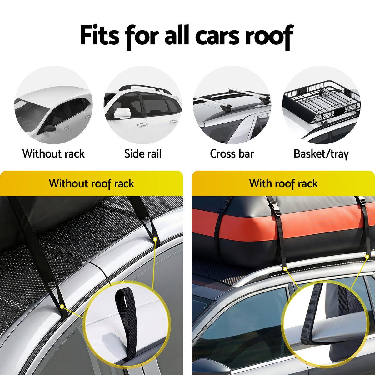 Giantz Rooftop Cargo Bag Waterproof Car Luggage Carrier 15 Cubic Ft Universal