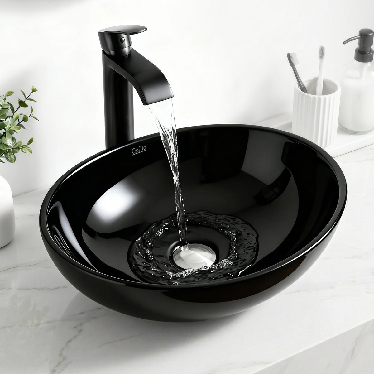 Cefito Bathroom Basin Ceramic Vanity Sink Hand Wash Bowl 41x34cm - CB-005-BK1