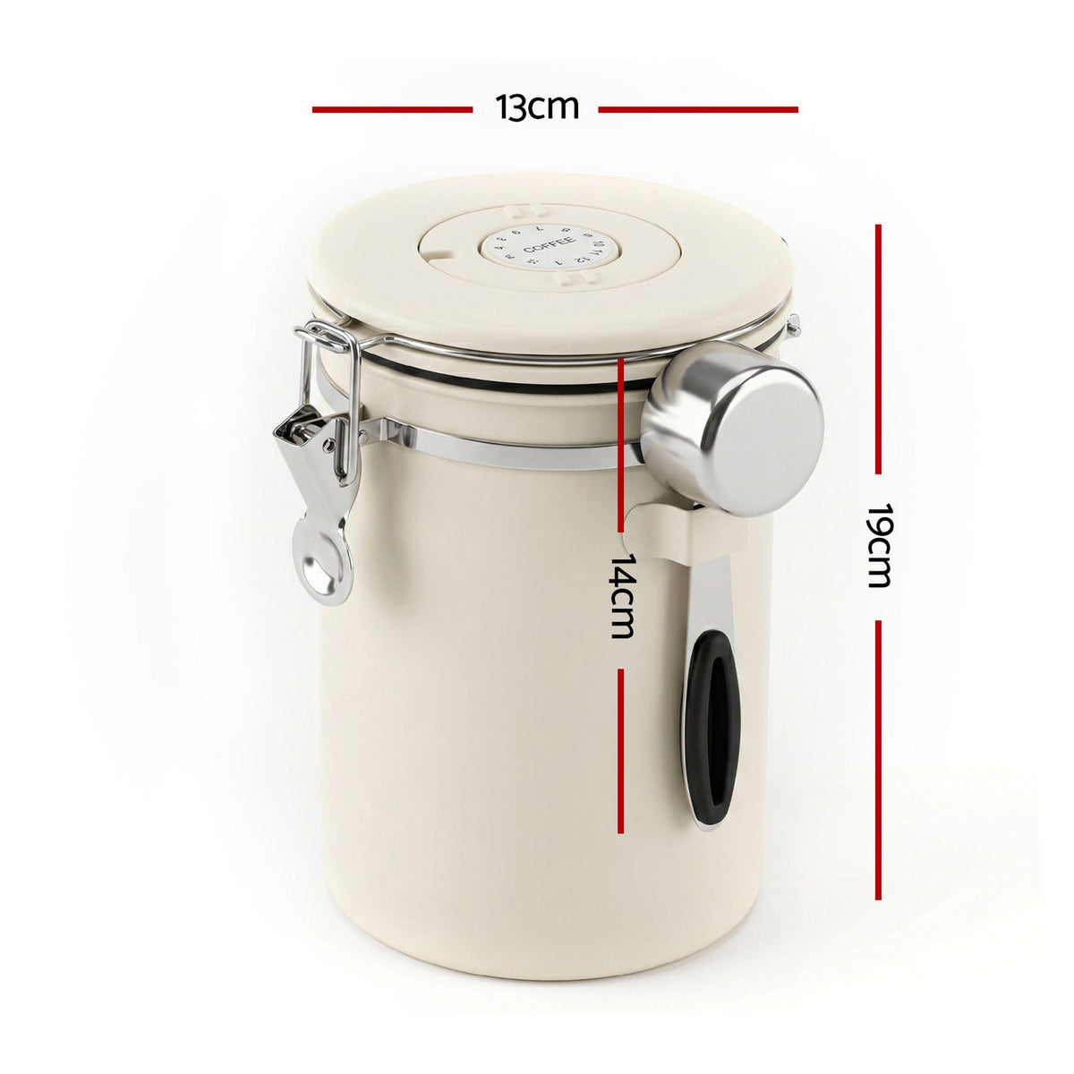 5-Star Chef 1.8L Stainless Steel Coffee Bean Storage Container Coffee Canister