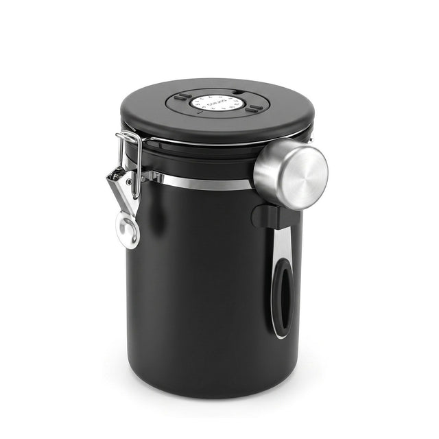 5-Star Chef 1.8L Stainless Steel Coffee Bean Container Coffee Canister Black