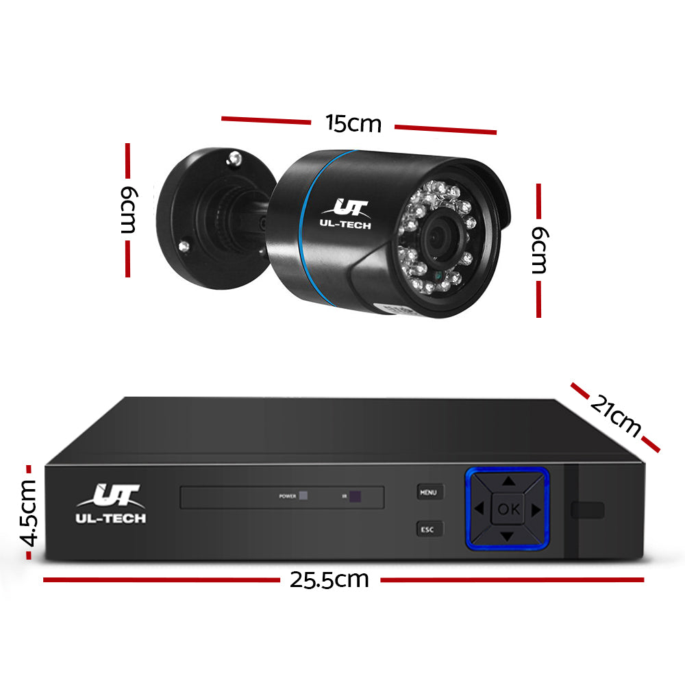 UL-TECH 1080P Security Camera System 4CH DVR with 2 CCTV Bullet Cameras