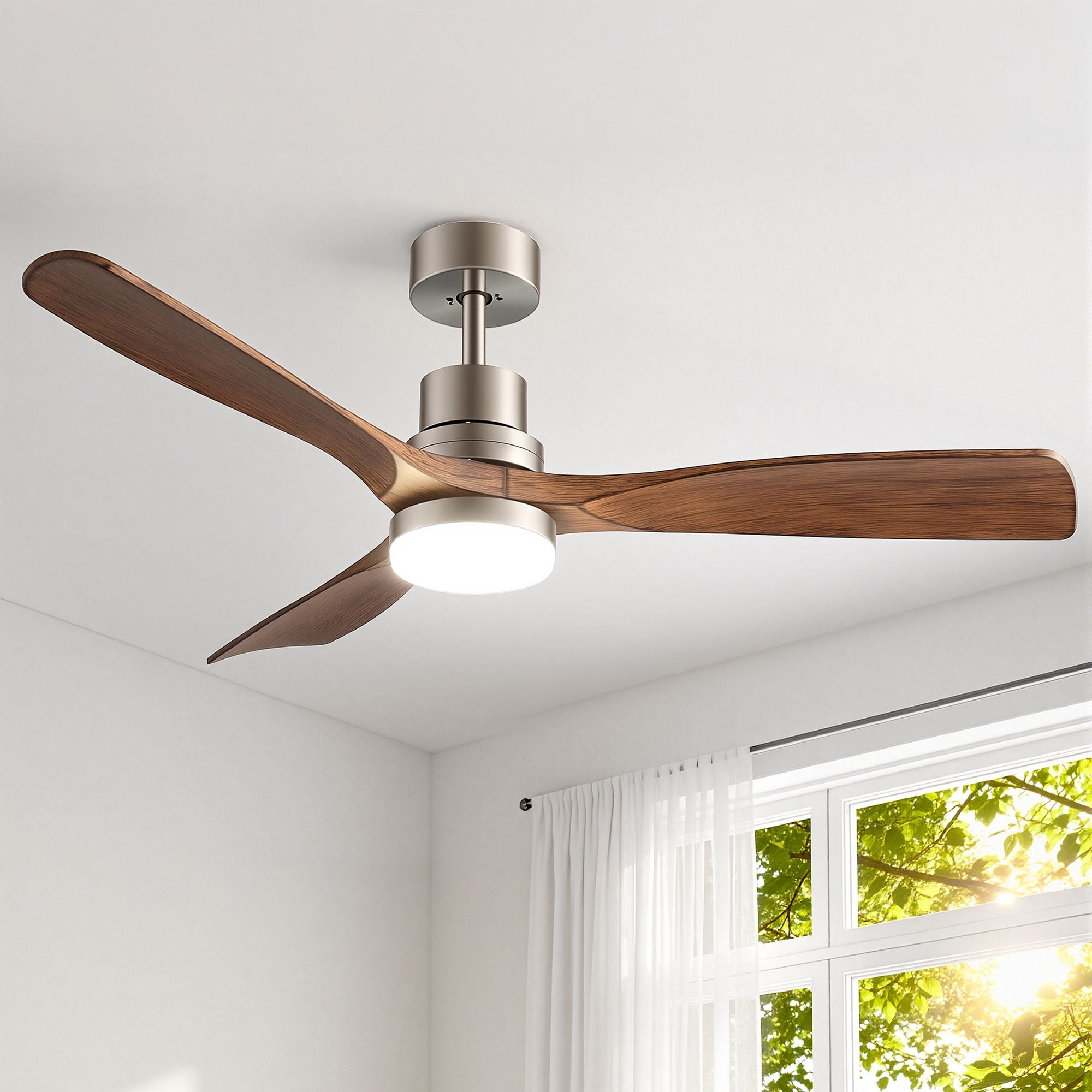 Devanti 52" Ceiling Fan with Light Remote Control DC - CF-C-52-07L-APP-BRW
