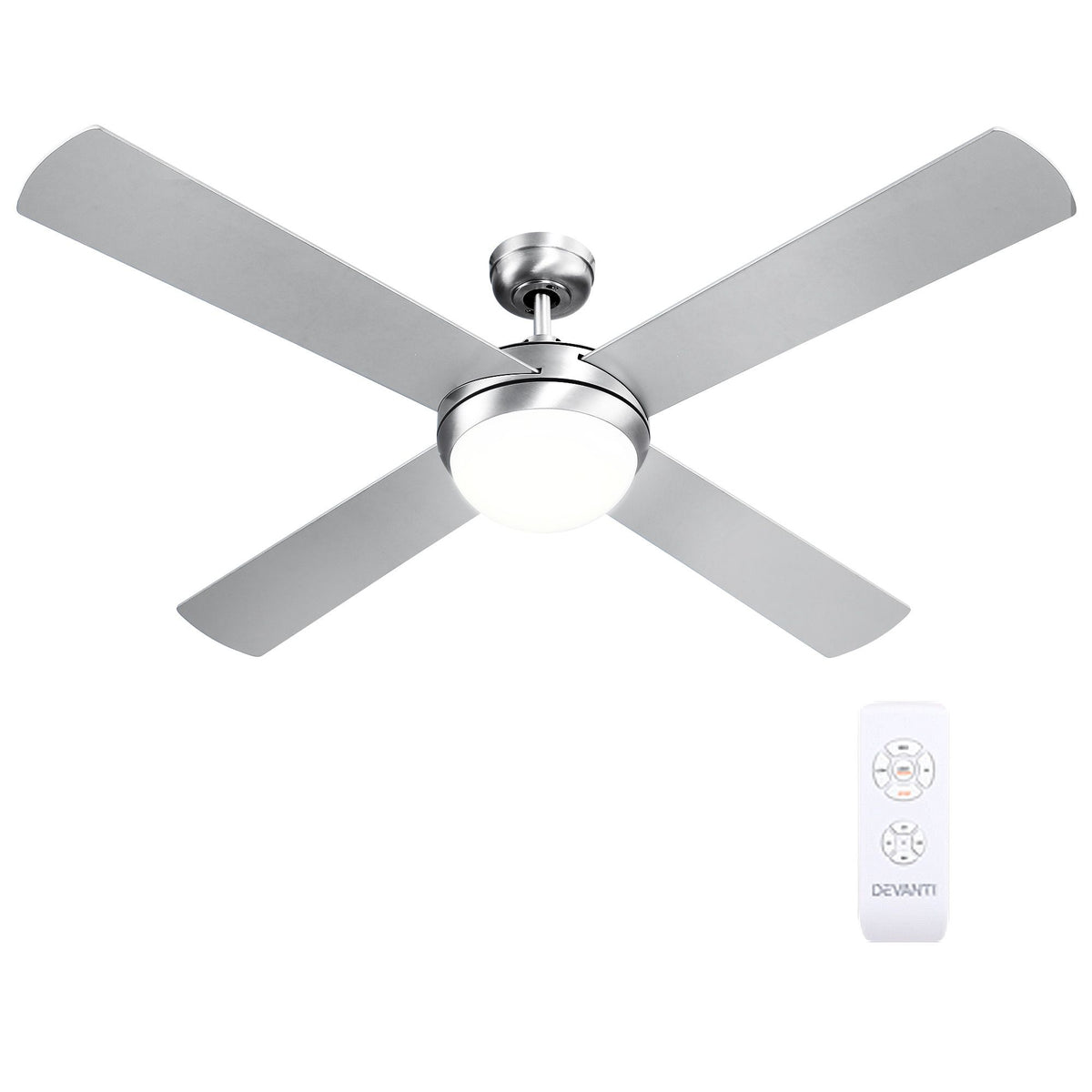 Devanti 52'' Ceiling Fan DC Motor w/Light w/Remote - Silver