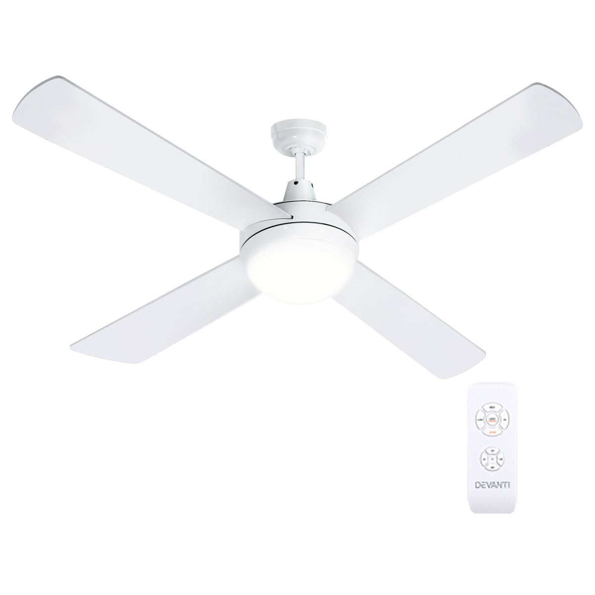 Devanti 52'' Ceiling Fan DC Motor w/Light w/Remote - White