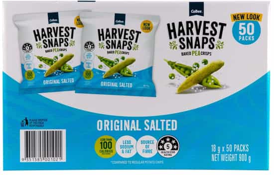 Calbee Harvest Snaps Baked Pea Crisps (18 g x 50 pk)