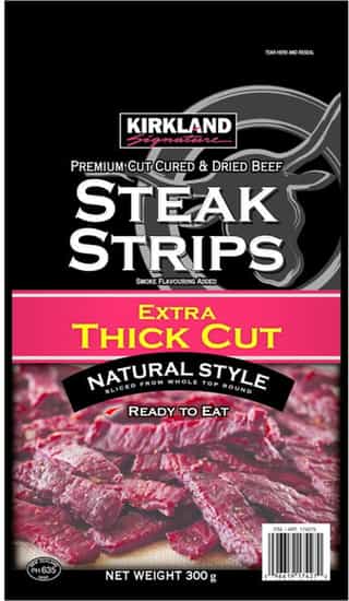 Kirkland Signature Extra Thick Cut Beef Steak Strips Snack (300 g)