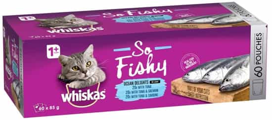 Whiskas So Fishy Ocean Delights Wet Cat Food (85 g x 60 pk)