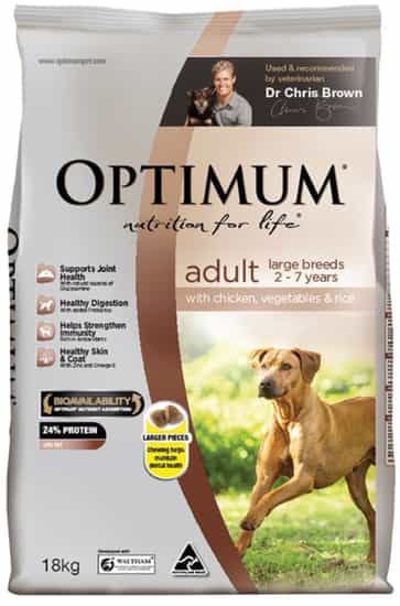 Optimum Chicken Vegetables & Rice Large Breeds Dry Dog Food (18 kg)