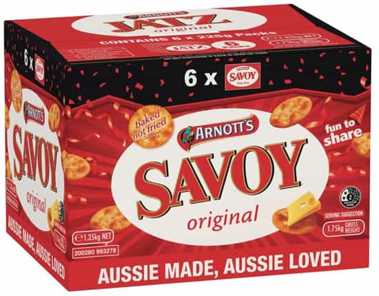 Arnott's Savoy Crackers (225 g x 6 pk)