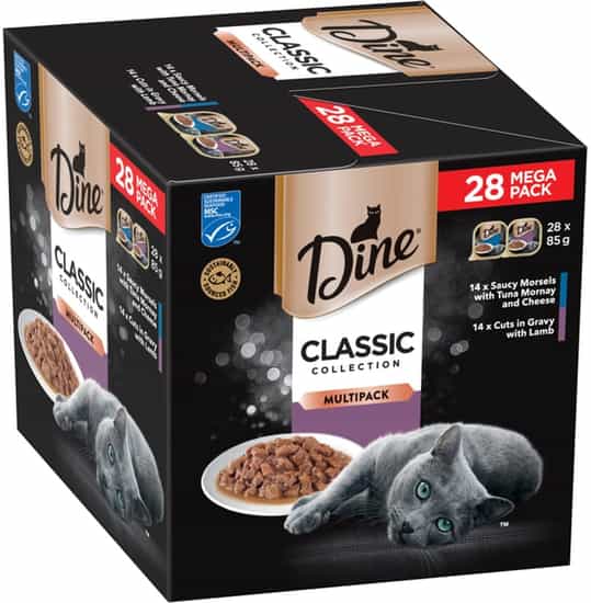 Dine Classic Collepkion Lamb & Tuna Mornay & Cheese Wet Cat Food (28 pk)