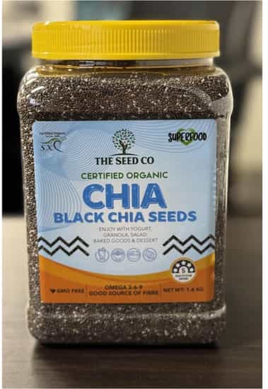The Seed Co. Organic Certified Black Chia Seeds (1.6 kg)