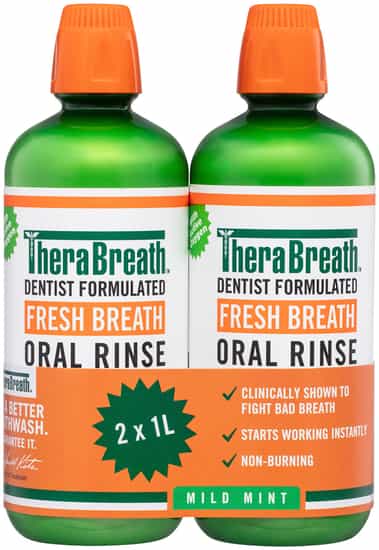 TheraBreath Mild Mint Mouthwash (1 L x 2 pk)