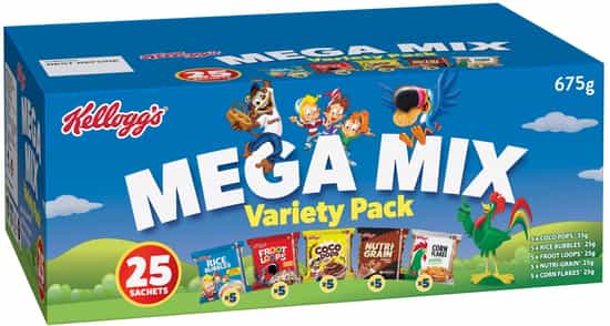Kellogg's Cereal Mega Mix Cereal Variety Pack (675 g)