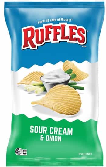 Ruffles Sour Cream & Onion Potato Chips (500 g)