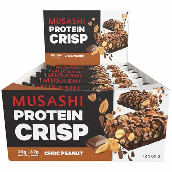 Musashi Choc Peanut Protein Crisp Bars (60 g × 12 pk)