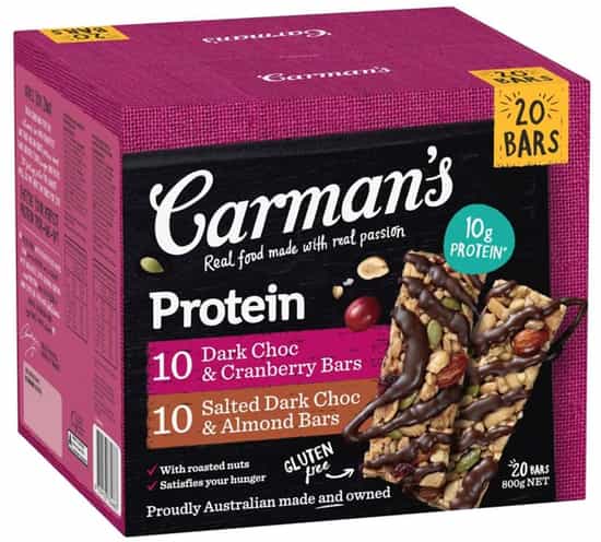 Carman's Dark Chocolate & Cranberry & Salted Dark Chocolate & Almond Protein Bars (20 pk)
