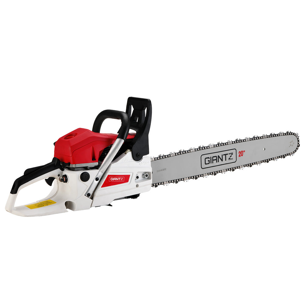 Giantz Chainsaw Petrol 62CC 20" Bar Commercial E-Start - CSAW-SXTO-20-RDWH-2C
