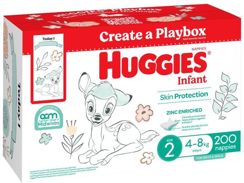 Huggies Unisex Ultimate Nappies Size 2 Infant (200pk)