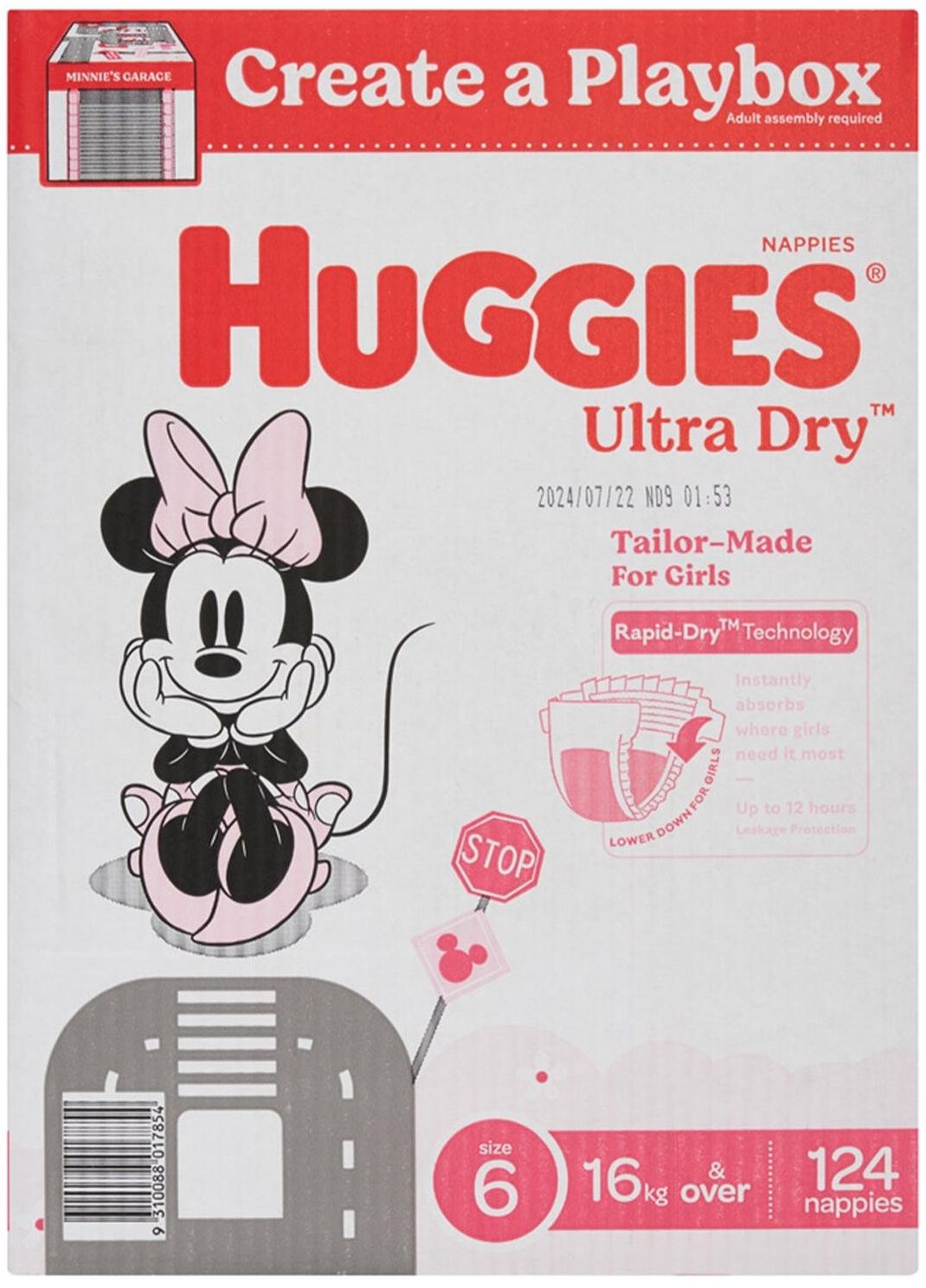 Huggies Junior Size 6 Girls Diapers (124 pk)