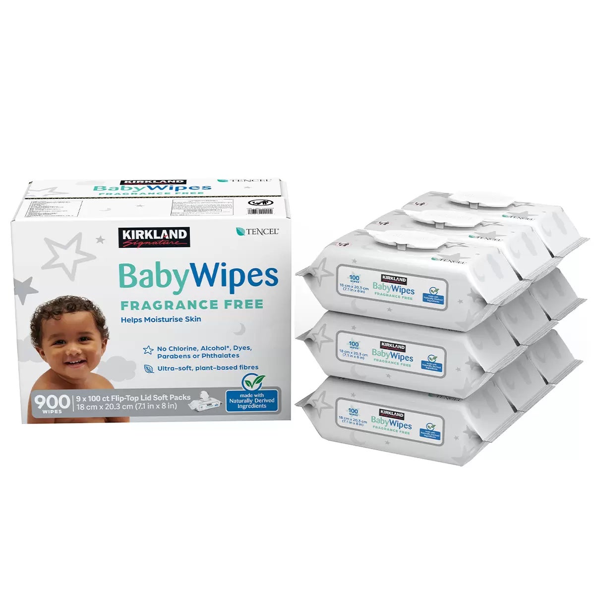 Kirkland Signature Fragrance Free Tencel 900 Baby Wipes